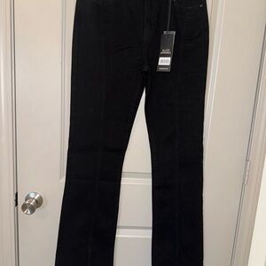 Women’s Alloy Apparel Front Split Flare Jeans - Black
